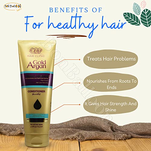 Eva Hair Clinic Gold Argan Conditioner That Provides Instant Shine And Smoothness As Well As Helping To Strenghtner
