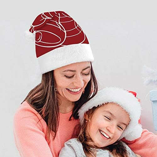 חג המולד סנטה כובע, חג המולד קשת קשר פעמוני חג המולד חג כובע למבוגרים, יוניסקס נוחות חג המולד כובעי לשנה חדשה