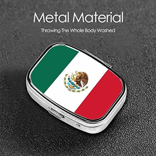 דגל של מקסיקו כיכר מיני גלולת תיבת נסיעות רפואה תאים ארגונית נייד מתכת גלולת מקרה