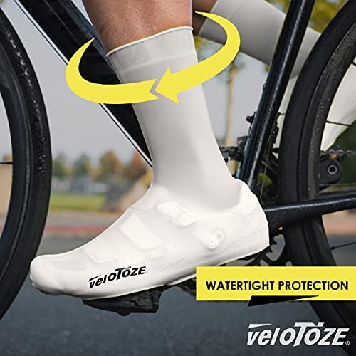 מכסה נעלי סיליקון גבוה של Velotoze עם Snaps - מכסה נעלי אופניים בכביש - אובר -אודות סגנון מגף אטום למים, אטום לרוח,