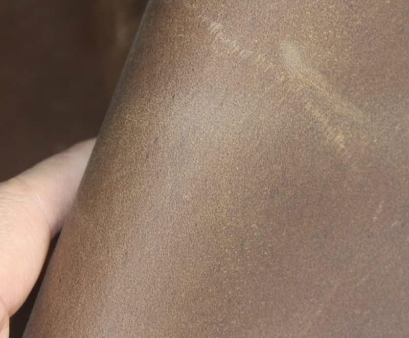 שכבת ראש חאקי עור עור פרה בעבודת יד DIY 2 ~ 2.5 ממ עובי עור טהור -