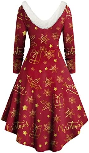 2022 חג המולד שמלות לנשים של קצר שרוול נדנדה שמלת בציר תחרה פרחוני טלאי קו קוקטייל המפלגה שמלה