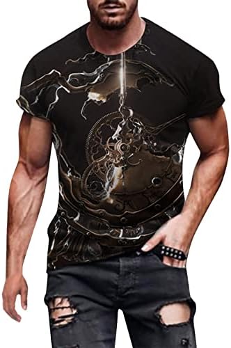 חייל UBST חולצות שרוול קצר לשרוול לגברים, חולצות מודפסות ברחוב 3D גרפי אביב אביב קיץ צוואר צווא