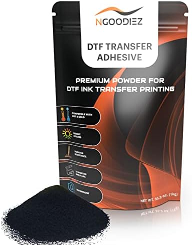 Ngoodiez DTF אבקת העברה דיגיטלית - דבק להמיס חם, אבקת העברה של DTF לפני הטיפול בהדפסה ישירה על כל בד צבעוני/כהה, אבקת