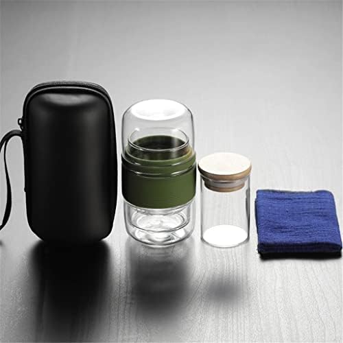 Xwozydr Travel Set Set Kungfu סיר תה עם מארז נייד כוסות תה זכוכית עם Infuser for Travel Home Cup Set
