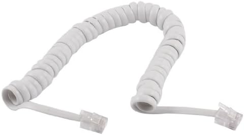 UXCell פלסטיק RJ9 4P4C מחברים נמתחים קו טלפון וכבל טלפון קווי, לבן