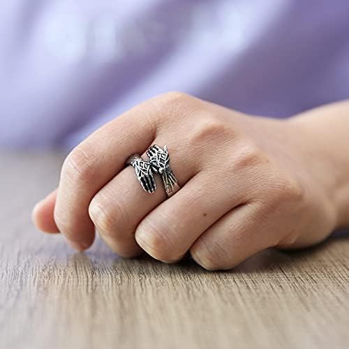 חיבוק טבעת נירוסטה רטרו גברים נשים פתוח תכשיטי זוג יום נישואים רומנטי מתכוונן טבעת