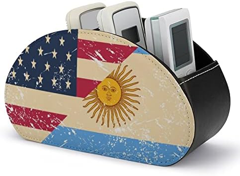 מחזיק בשלט רחוק של דגל רטרו אמריקאי וארגנטינה עם 5 תאים מיכל אחסון תיבות מארגן מרחוק טלוויזיה עבור בקרי דוד נגן מדיה