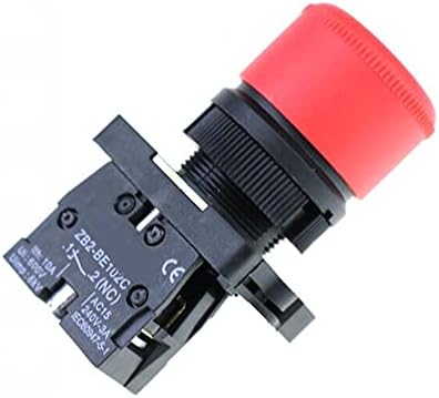UNCASO 22 ממ NC אדום עצירה חירום מתג לחיצה על כפתור+NC AC660V/10A XB2-BS542