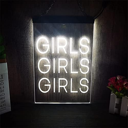 DVTEL בנות ניאון שלט LED דוגמנות אור אור אותיות זוהרות שלט לוח אקרילי ניאון אור דקורטיבי, 30x40 סמ.
