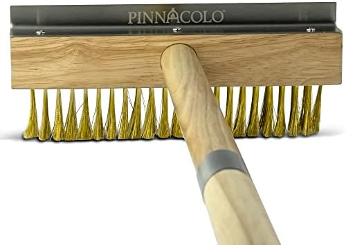 מטאטא עץ Pinnacolo Premium עם זיף תיל - כלי ניקוי כבד לשימוש חיצוני ופנימי, מושלם לפטיו, מוסך ומטבח