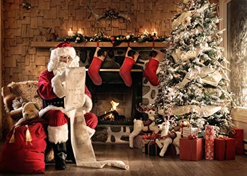 תפאורת חג המולד של SJOLOON אח סנטה קלאוס עץ חג המולד לחג המולד של מסיבת חג המולד באנר פוטושוט סטודיו אבזרי 11730