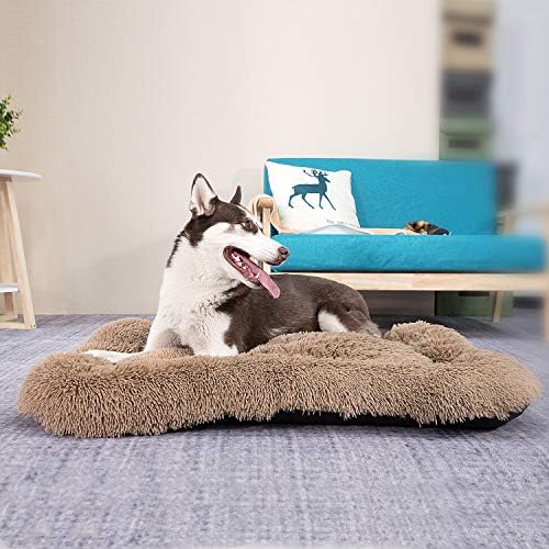 Coohom Deluxe מיטת כלב מיטת כרית מחמד כרית מחצלת ארגז, מלונה נוחה נגד כרית רחיפה של Slip עבור כלבי X גדולים גדולים
