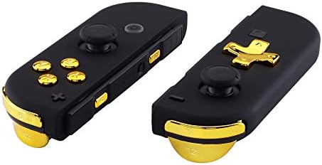 Chrome Gold D-Pad Abxy Keys Sr sl L R Zr Zl Trigger Buckns קפיצים, החלפה לחצני הגדרה מלאים ערכות תיקון עבור Nintendo