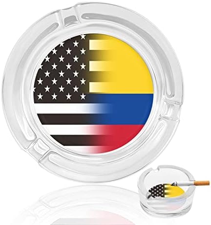 מאפרה מזכוכית דגל קולומביה בשחור לבן ארהב לסיגריה סיגריה קלאסית מאפרות קריסטל צלולות