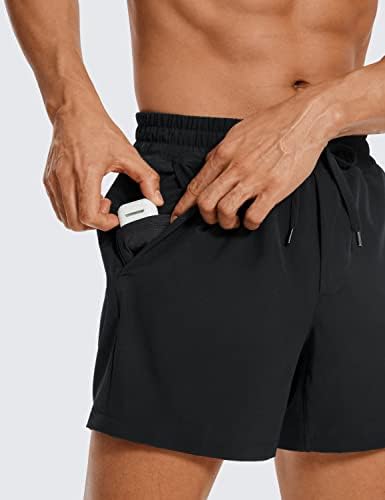 יוגה גברים של אימון מכנסיים קצרים-5 קל משקל מהיר יבש ריצה ספורט אתלטי כושר מכנסיים קצרים עם כיסים
