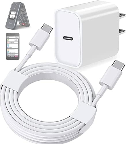USB C מתאם מטען Smart 3 Smart 3 עבור Jitterbug Flip 2, Alcatel Go Flip 4, Tablet 2 נייר מדהים, Onn Pro, TCL Flip Pro,