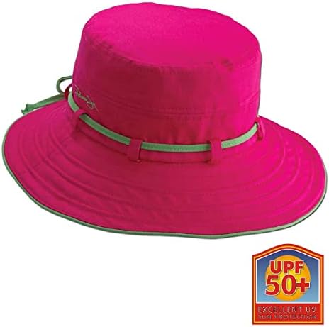 ניגודיות לנשים דלי כותנה כובע שמש עם עניבת גודל, 3 שוליים