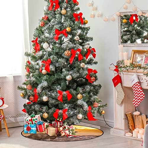 מחצלת עץ חג המולד Visesunny צבי אדום בבוקר עץ עץ עץ עץ מחצלת מגן רצפת סופג עץ עץ מחצלת מגש לחג ההודיה עונתי ליל כל הקדושים