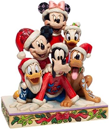 ENESCO JIM SHORE DISNEY מסורות חג המולד מיקי מאוס וחברים פסלון, 5.91 אינץ ', רב צבעוני