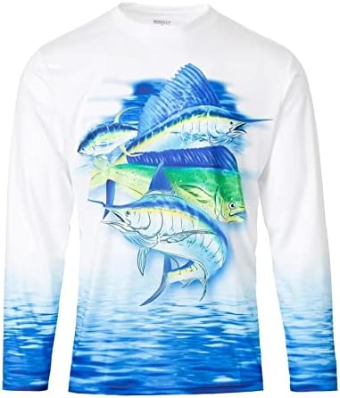 בנים Kobalt1 8-18 Sailfish Marlin Sport Sport Fisher UPF חולצת ביצועים