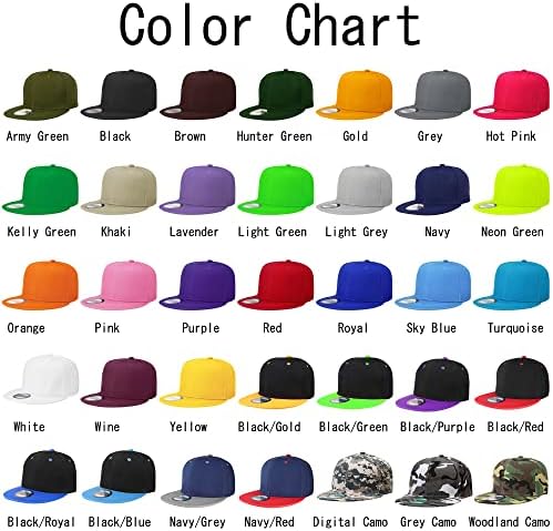 קלאסי כובע כובע היפ הופ סגנון שטוח ביל ריק מוצק צבע מתכוונן גודל