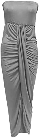 שמלות מסיבה לנשים שמלת עליונה צינור סקסית קלאסית קלאסית 2023 טמפרמנט סטרפלס פלוס שמלת חריץ קפלים בגודל