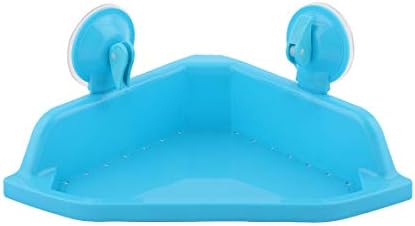 QTQGOITEM פלסטיק משולש אמבטיה בצורת מאמרים מחזיק מקלחת מדף כוס יניקה כחול