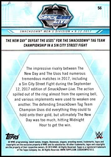 דרך Topps לשנת 2019 ל WrestleMania bronze 56 היום החדש מביס את כרטיס המסחר של USOS WWE WWE