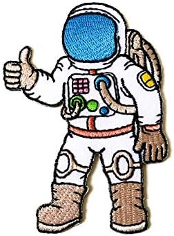 איש אסטרונאוט קוסמונאוט חלל מסע מסע רקום תפור על ברזל על תיקון לתרמילים בגדי ג'ינס בגדים וכו '.