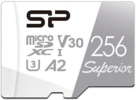 כוח סיליקון 256 ג'יגה-בייט מעולה מיקרו SDXC UHS-I, V30 4K A2, תואם ל- GoPro Hero 9 כרטיס מיקרו מהיר גבוה עם מתאם