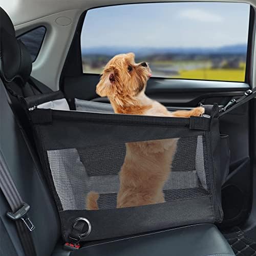 מושב מכונית כלבים לכלבים קטנים בינוניים, 19x אטום 19 אינץ 'אטום למים נשלפים מכונית מושב מכונית עם חיות מחמד עם קשירת