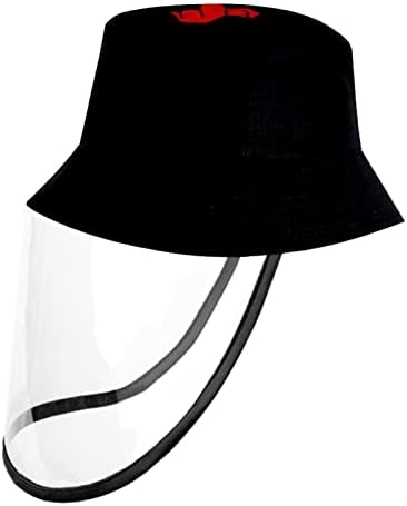 כובע מגן למבוגרים עם מגן פנים, כובע דייג כובע אנטי שמש, ציור אמנות פלמינגו על הכביש
