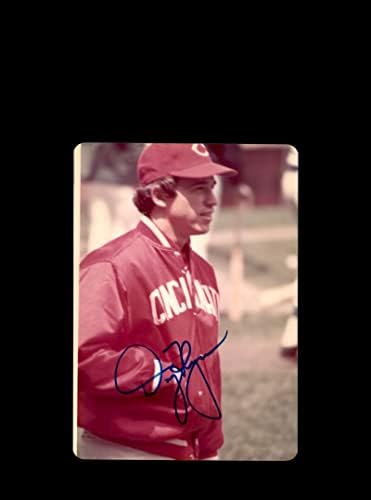 דאג פלין חתם על מקורי משנת 1970, 4x5 Snaphot Photo סינסינטי אדומים בקאבס ריגלי 2