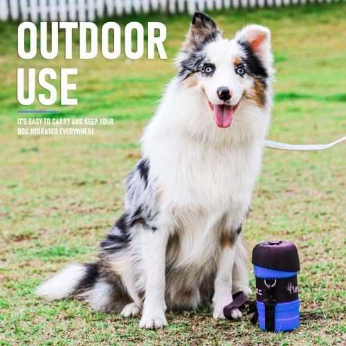 בקבוק מים כלבים ניידים SWSUN עם קערה מתקפלת עיצוב 2 ב -1, מתקן קערות מים כלבים דליפות מתאים להליכה, טיולים רגליים ונסיעות.