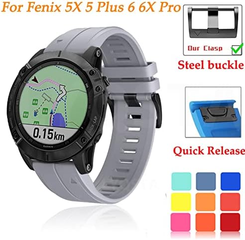 Bandkit 20 22 26 ממ מהיר רצועת Watchband לרצועת Garmin Fenix ​​5 5 Plus 6 6x Pro 3HR D2 MK1 935 Watch Smart Silicone