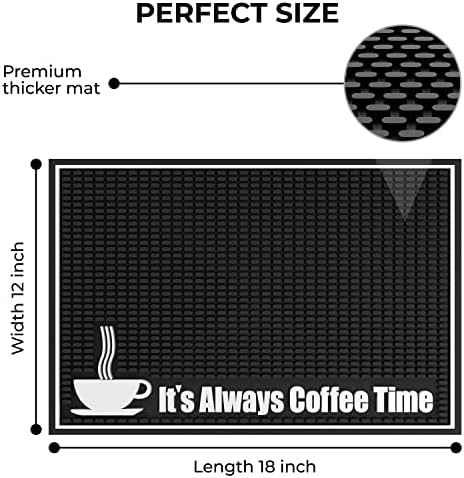 Highball & Chaser Premium קפה מחצלת 18in x 12in. 1 סמ עמידות למטבח עמידה באביזרי בר נגד קפה מתאימים מתחת למכונת קפה סיר