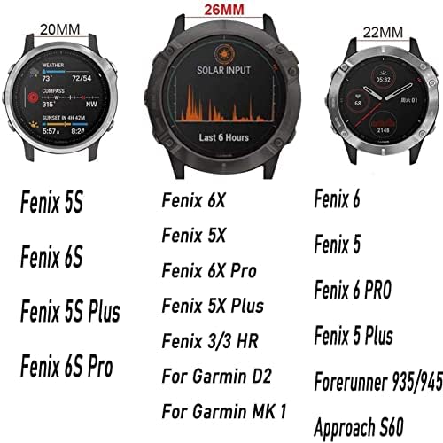 Ienyu 26 22 20 ממ רצועת שעון עבור Garmin fenix 7x ， fenix 7 ， Fenix ​​7S שעון חכם שחרור מהיר שחרור סיליקון Easyfit רצועת