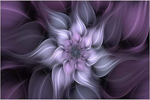 1 פנל בוהיניה סיני סגול פרח צמח בוטניקה תמונה פרח יצירות אמנות ציור שמן על בד נמתח וממוסגר 24 * 36 אינץ הדפסת
