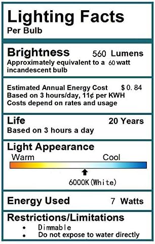נורת לד חירום נטענת 7 וואט - נורות תאורה ביתיות, חוסכת באנרגיה אור אינטליגנטי חשמל הניתן לטעינה 65 וואט שווה ערך 6000 קראט