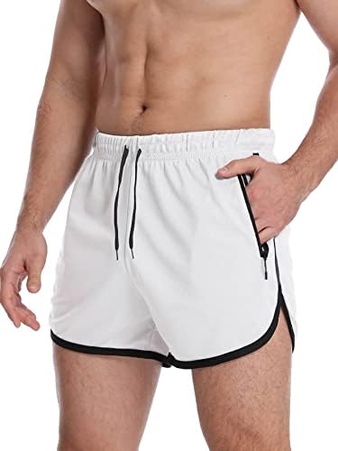 מכנסיים קצרי מצוירים של גברים משוררים מכנסיים קצרים של מכנסי כושר אתלטי אימון מכנסיים קצרים