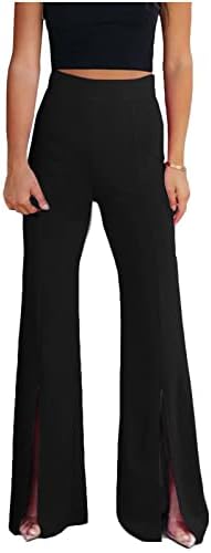 מכנסיים לנשים מכנסי פעמון מכנסי צבע אחיד מכנסי מקסי