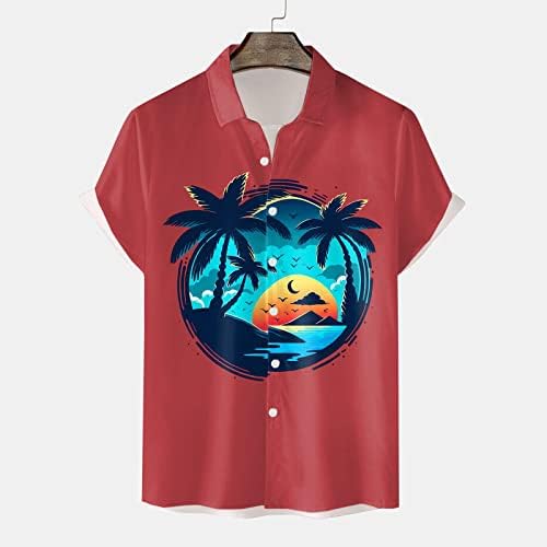 חולצות שרוול קצרות של Wabtum לגברים, כפתור חולצת חוף מודפסת בהוואי של גברים הוואי, חולצות באולינג וינטג 'חולצות וינטג'