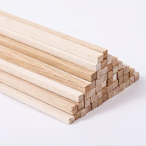 150 יחידות מוטות מעץ מעץ, 0.12x12 אינץ 'מקלות עץ בלססה לא גמורים מקלות עץ עץ קשה.