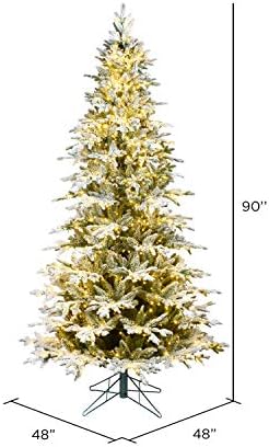 Vickerman 4.5 'x 32 נוהר קמאס פרייזר עץ חג המולד המלאכותי, חום לבן נמוך נמוך 3 ממ נורות LED - עץ חג המולד של פו פרייסייר