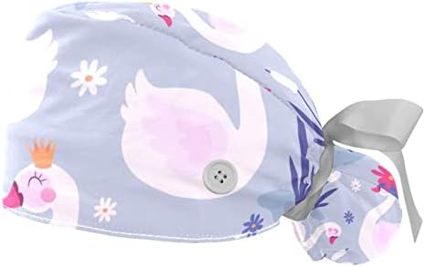 צבעי מים יפים חד קרן חלומות מתוקים 2 מחשבים כובעי בופנט מתכווננים עם כפתורים וכיסויי עניבת ראש סרט זיעה