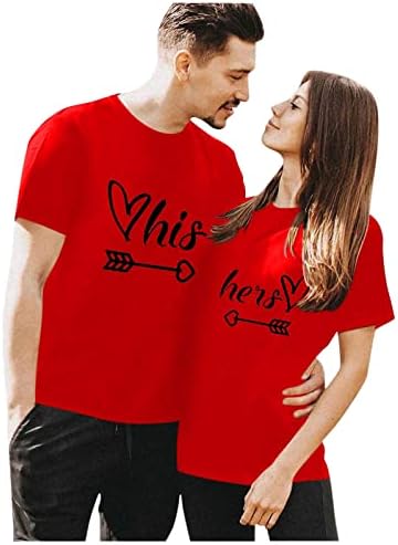 חולצות תואמות של Fandream עבור זוגות צוואר הצוואר הקיץ חולצות שרוול קצר