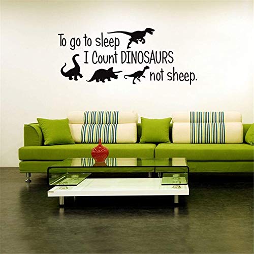 ללכת לישון אני לספור דינוזאור לא כבשים ויניל מדבקות קיר חמוד דינוזאורים שינה קיר מדבקת קיר מדבקות ילדים