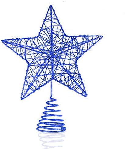 כוכב טופר עץ Utavuchristmas, קישוטי קישוט עץ חג המולד נוצץ כחול 8 אינץ '