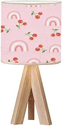 חצובה מיטת שולחן שולחן מנורת חלקה חמוד לילדים ילדי קשת כוכבים סקנדינבי סגנון עבור עץ שידה מנורת עם פשתן בד צל